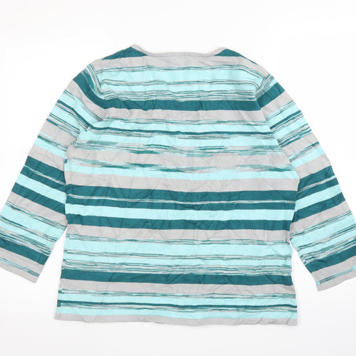 CC Womens Blue Striped  Pullover Jumper Size L