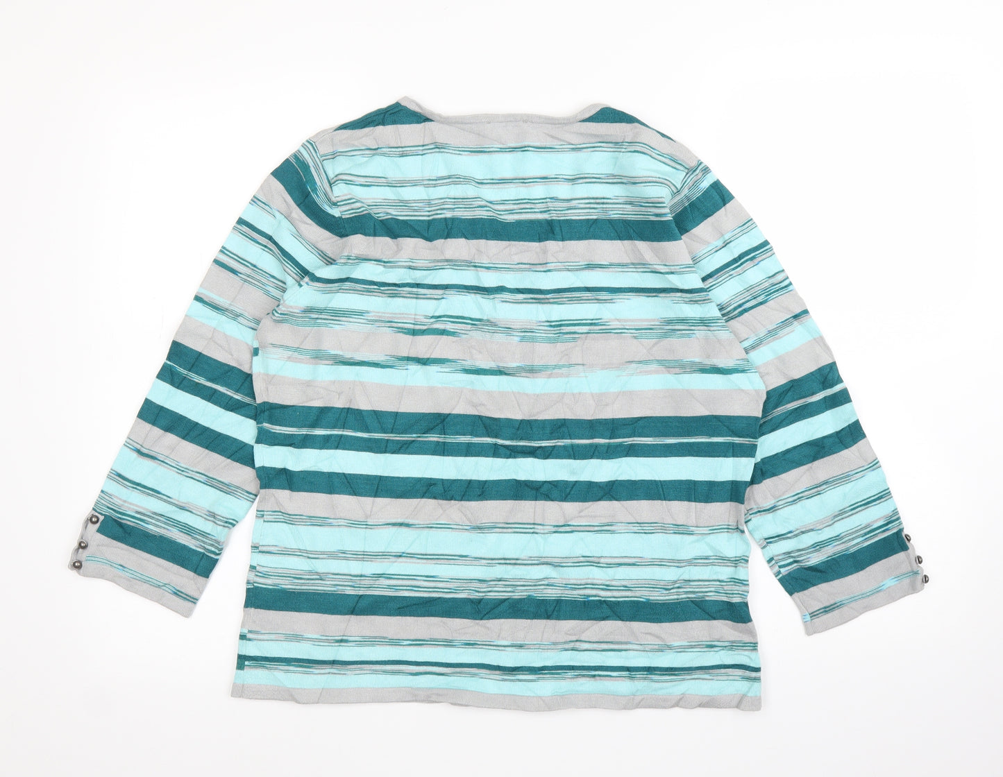 CC Womens Blue Striped  Pullover Jumper Size L