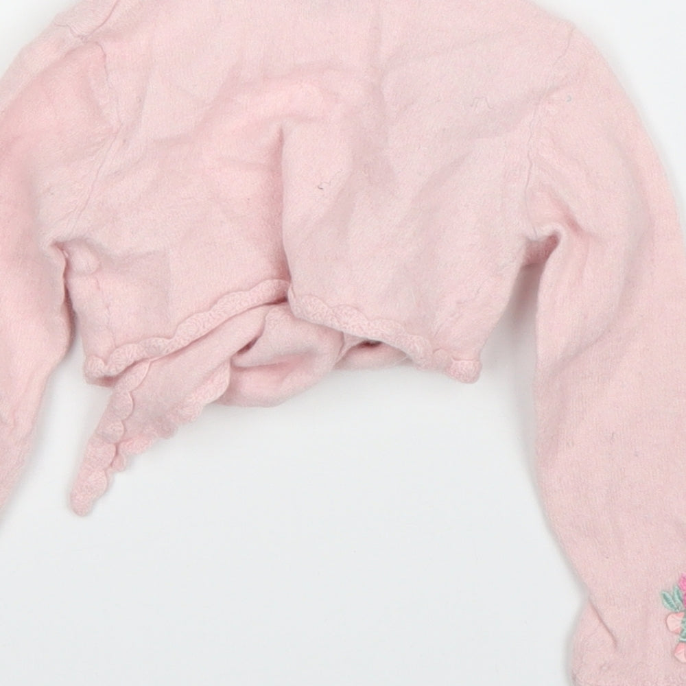 Monsoon Girls Pink Floral  Cardigan Jumper Size 3-4 Years