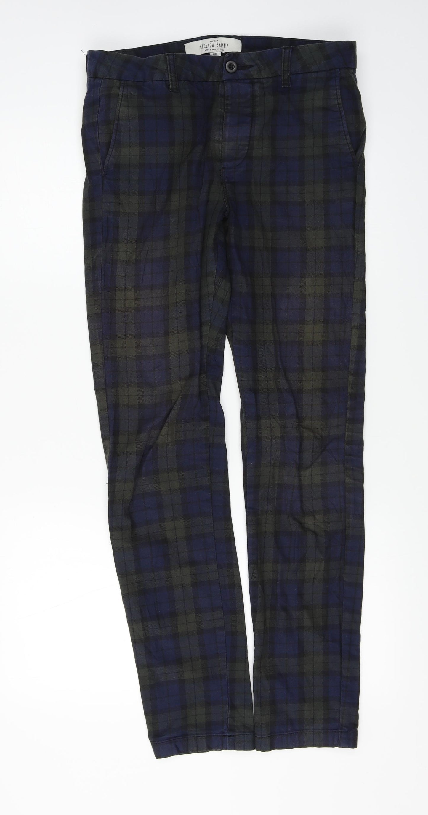 Topman  Mens Blue Check  Trousers  Size 30 in L32 in