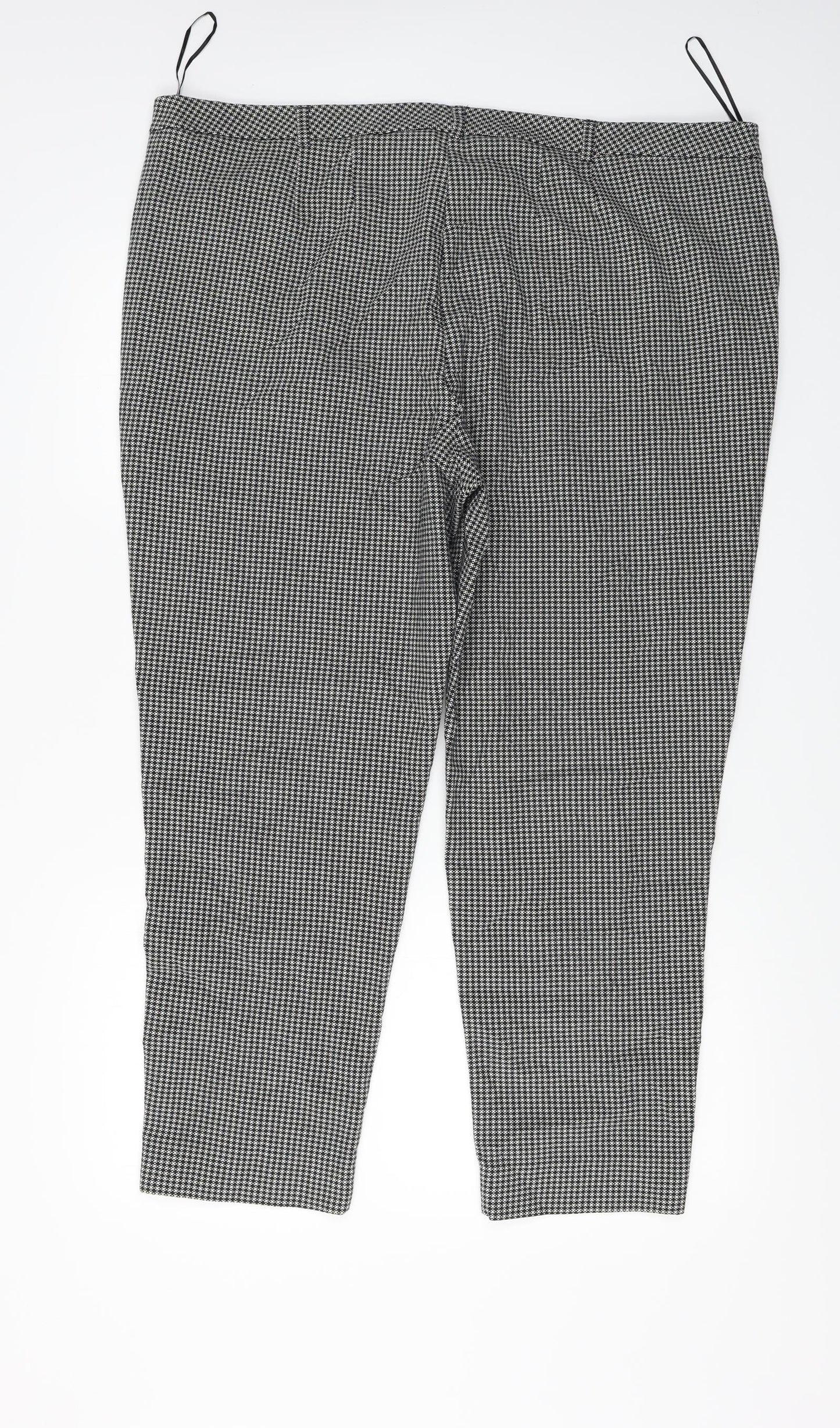 Marks and Spencer  Womens Grey Check  Trousers  Size 22 L24 in