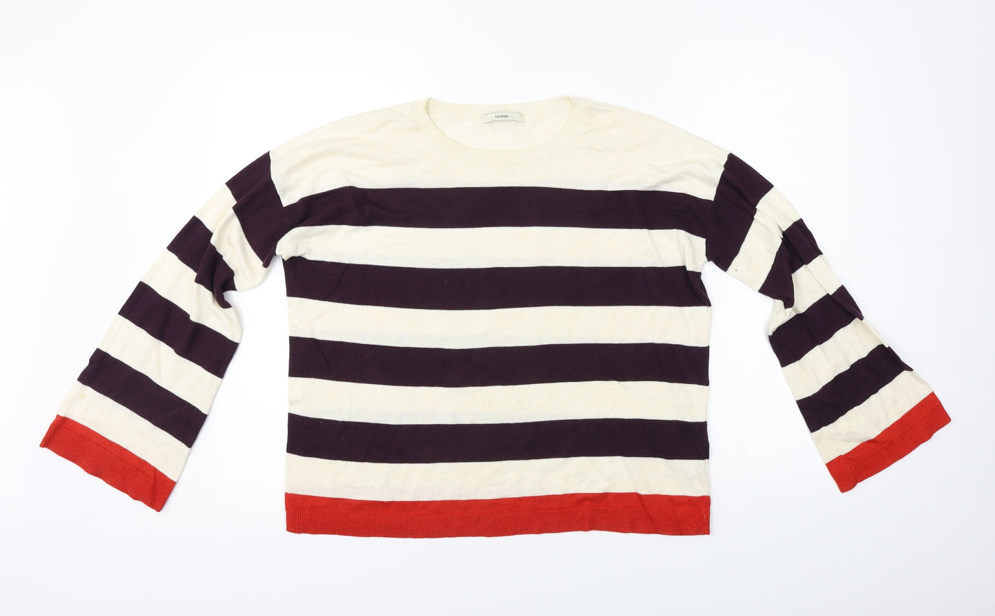 George Womens Beige Striped  Pullover Jumper Size 14