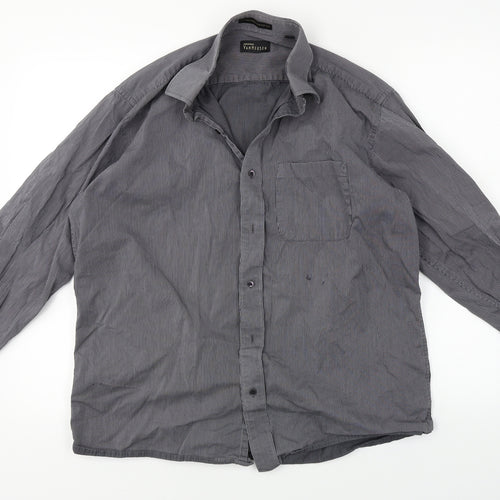 Unity World Wear  Mens Grey Striped   Dress Shirt Size 42