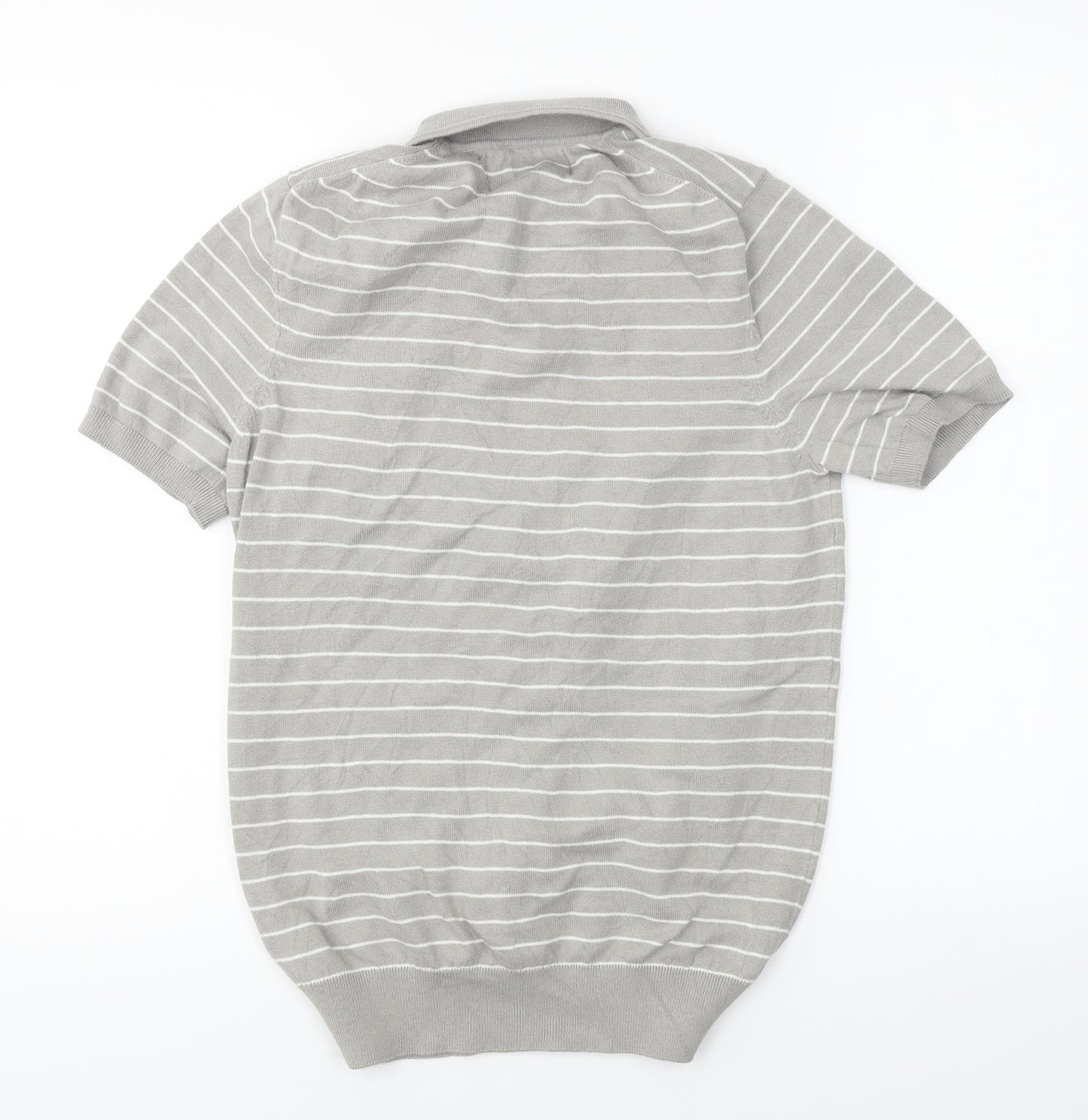 Primark  Mens Grey Striped   Polo Size S