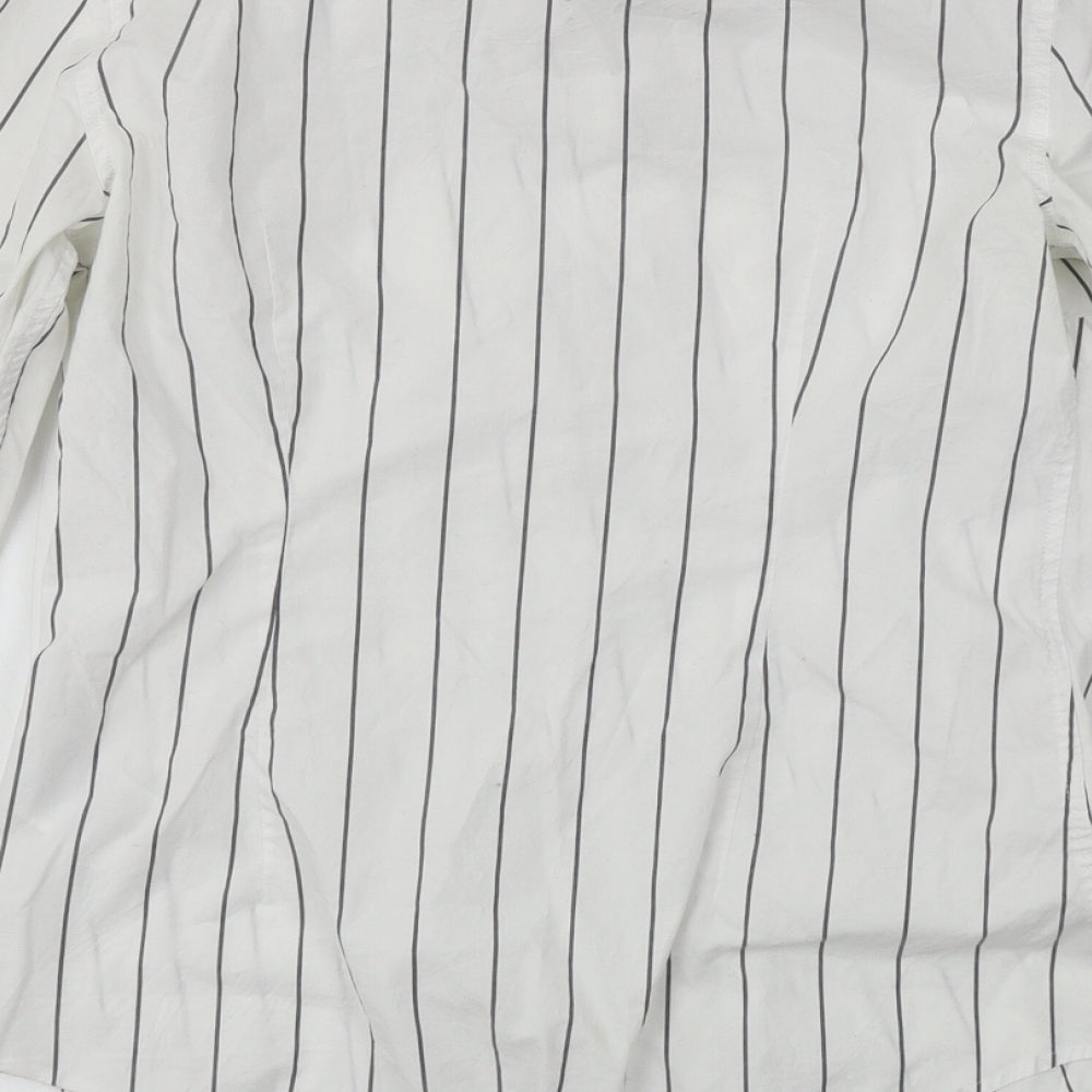 Banana Republic  Womens White Striped  Basic Button-Up Size 4