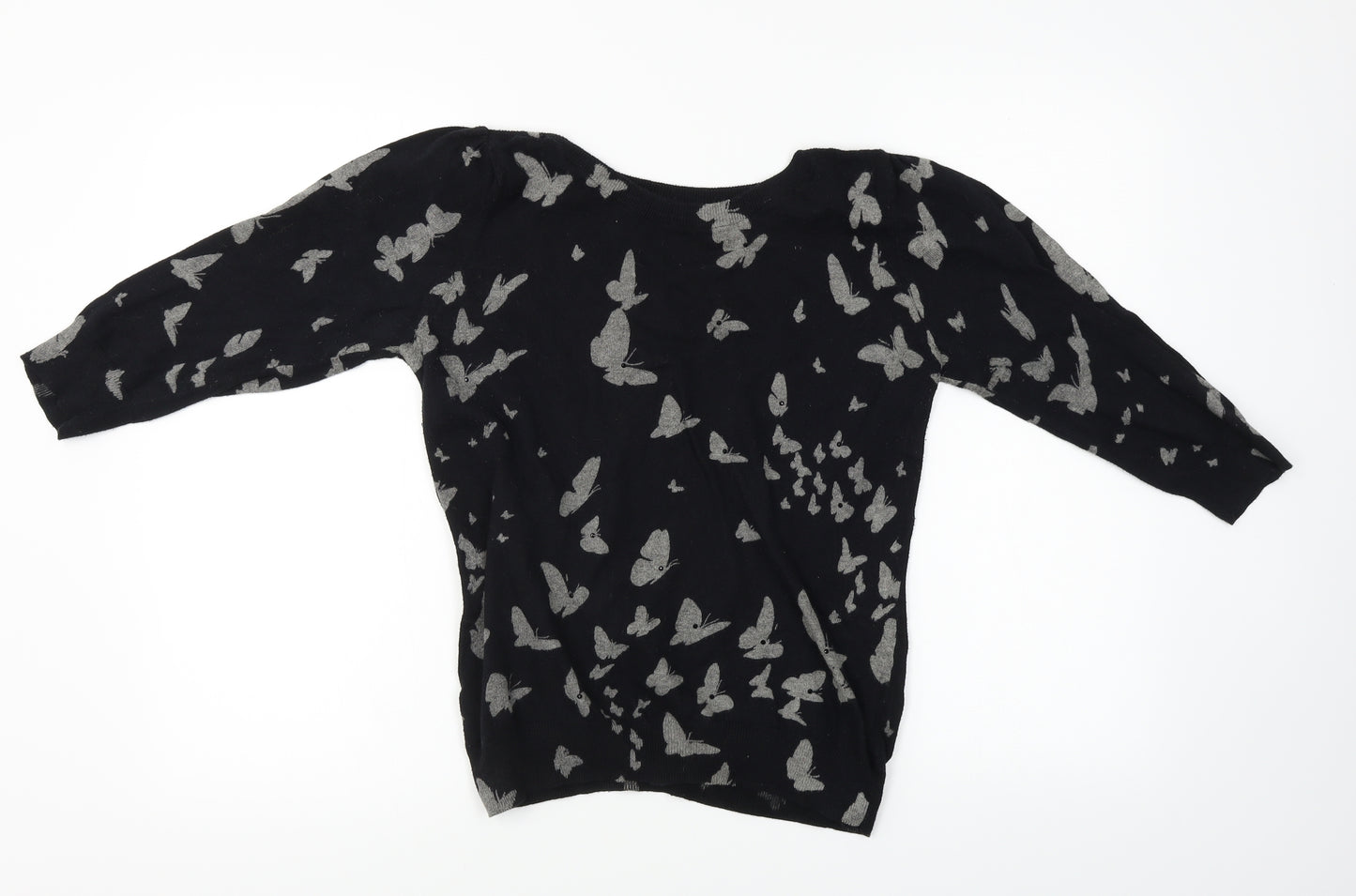 NEXT  Womens Black Animal Print  Pullover Jumper Size 14