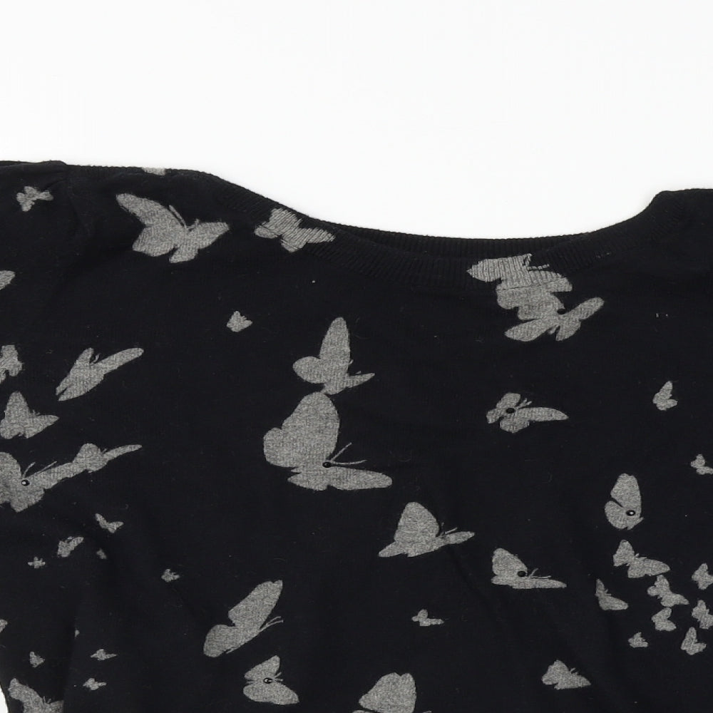 NEXT  Womens Black Animal Print  Pullover Jumper Size 14