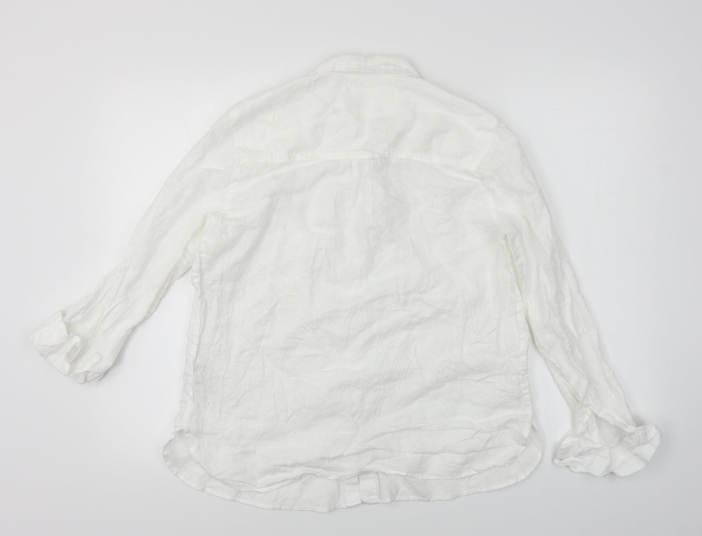 Pure linen  Womens White   Basic Button-Up Size 14