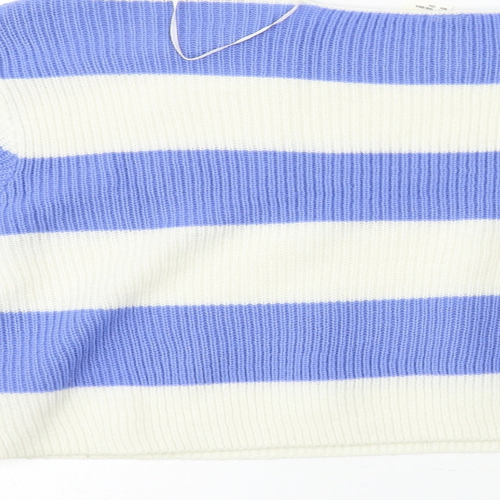 H&M Womens Blue Striped  Pullover Jumper Size S