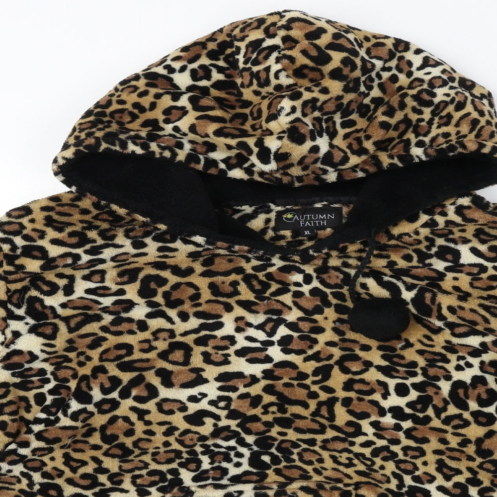 autumn faith Womens Brown Animal Print  Pullover Jumper Size XL