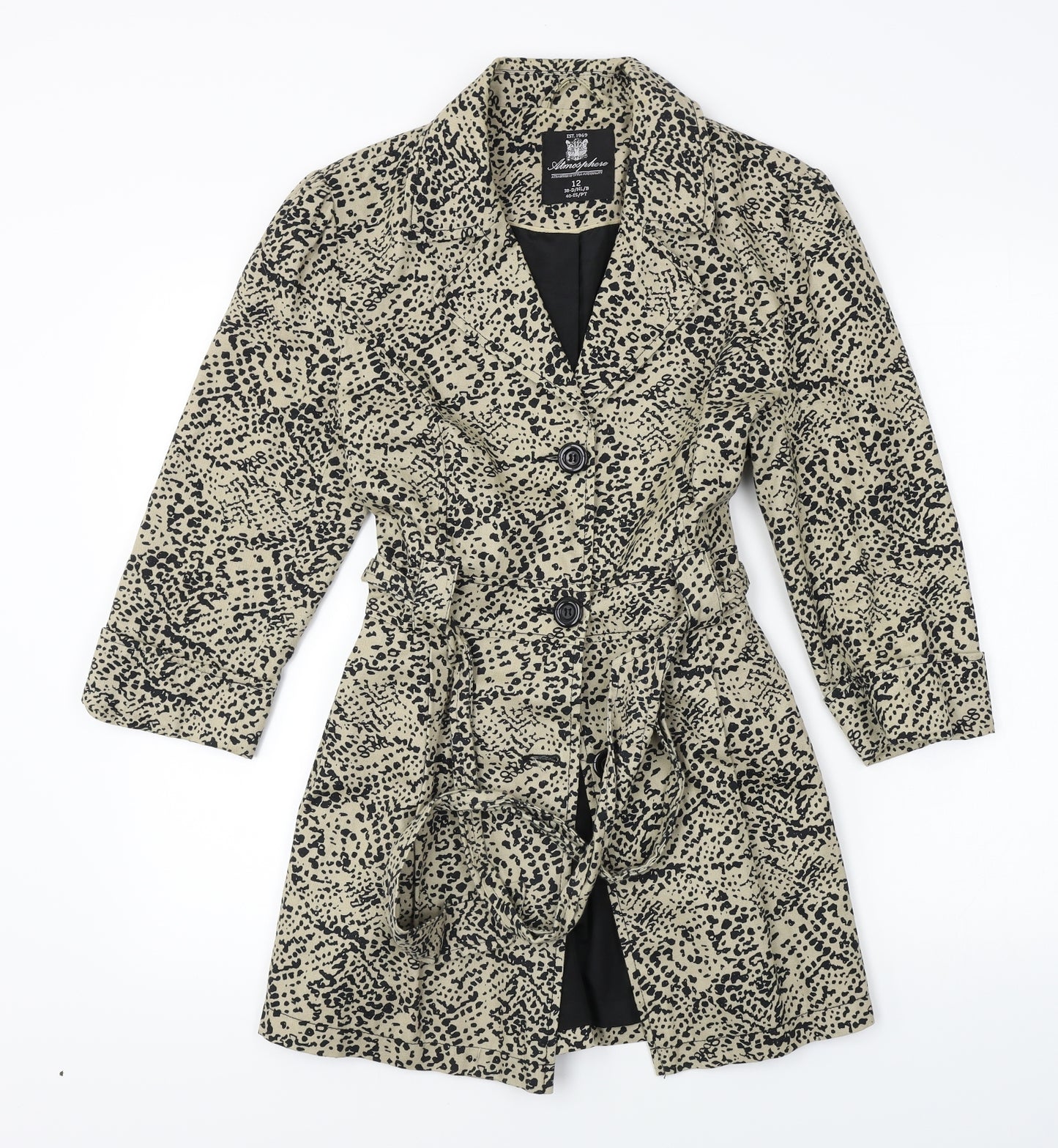 Atmosphere  Womens Beige Argyle/Diamond  Jacket Coat Size 12