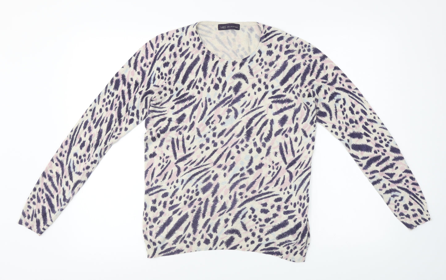 Marks and Spencer  Womens Beige Animal Print  Pullover Jumper Size 12
