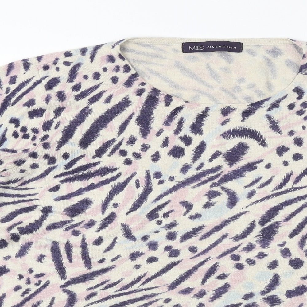 Marks and Spencer  Womens Beige Animal Print  Pullover Jumper Size 12