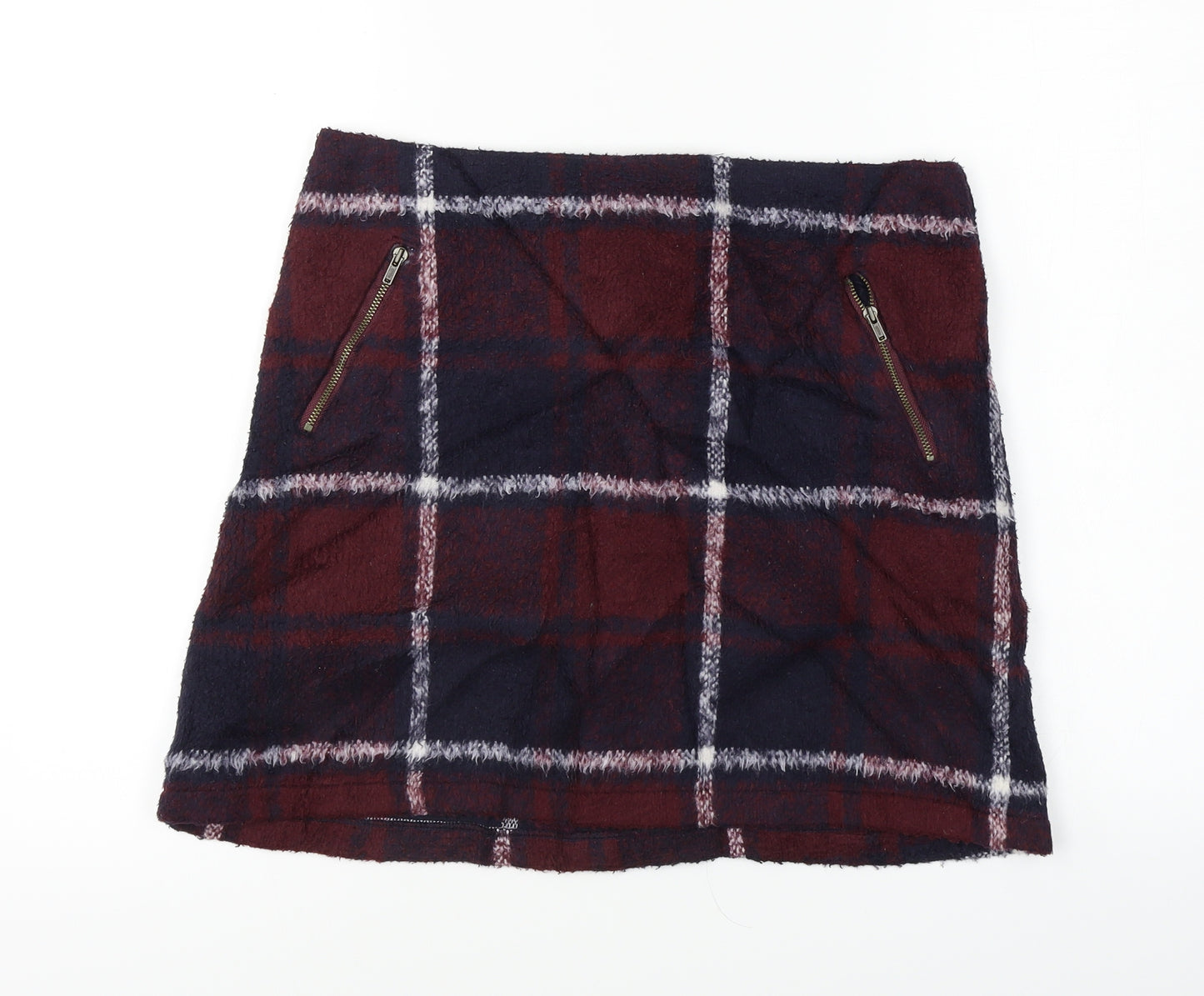 George  Womens Red Check  A-Line Skirt Size 30 in