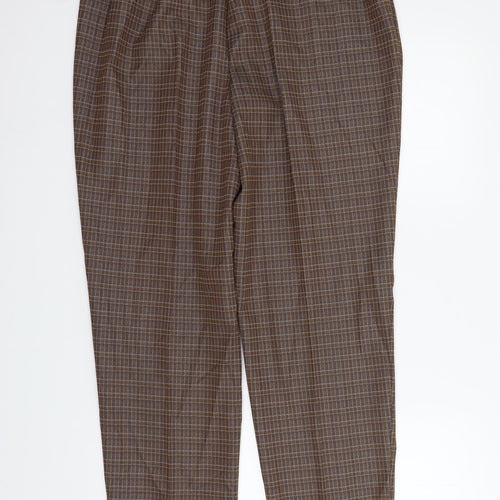 SLIMMA Womens Brown Check  Trousers  Size 18 L28 in