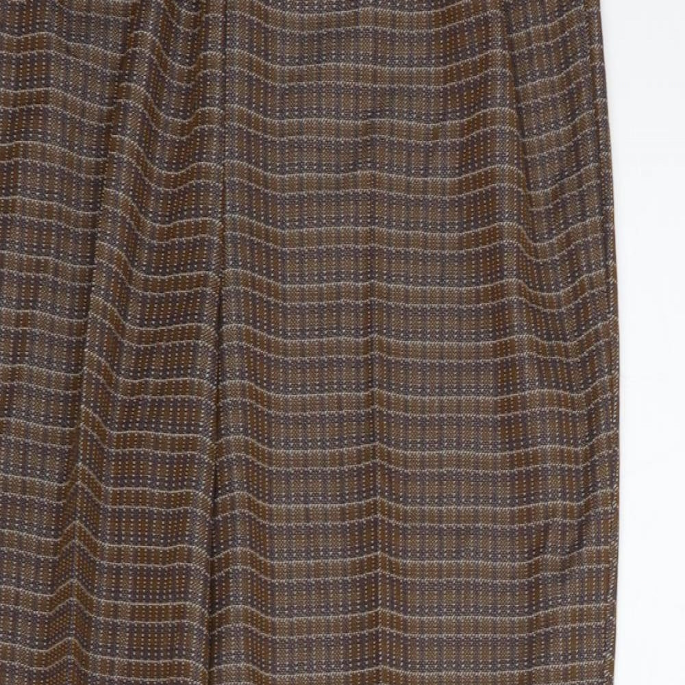 SLIMMA Womens Brown Check  Trousers  Size 18 L28 in