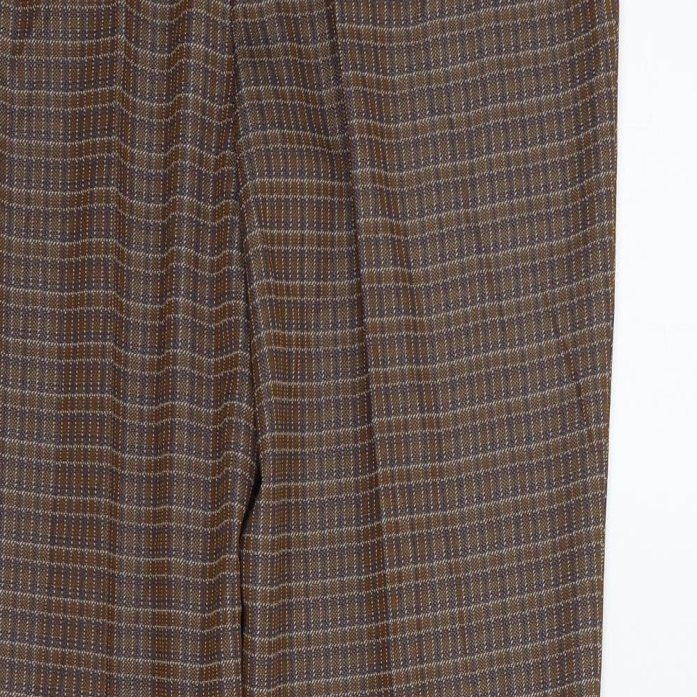 SLIMMA Womens Brown Check  Trousers  Size 18 L28 in