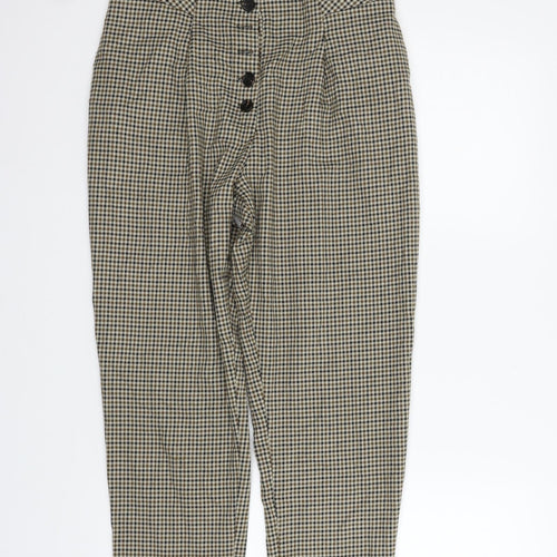 Primark Womens Beige Check  Trousers  Size 10 L25 in