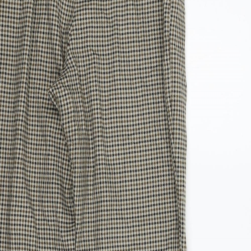Primark Womens Beige Check  Trousers  Size 10 L25 in