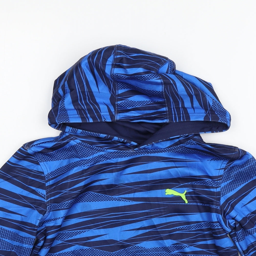 PUMA Girls Blue Geometric  Pullover Jumper Size S