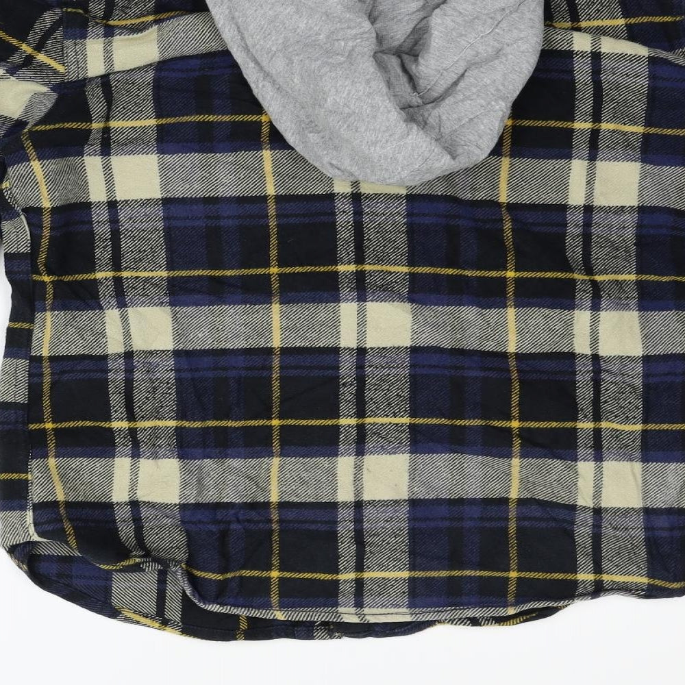 St George Womens Blue Check  Basic Button-Up Size M