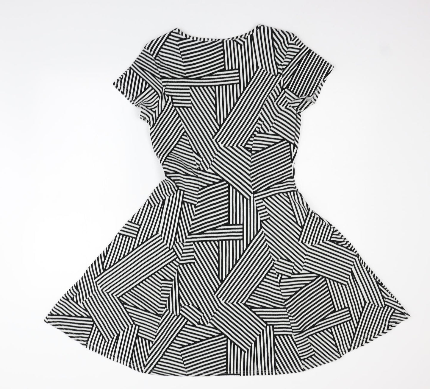 Peacocks Womens Black Geometric  Pullover Jumper Size 12