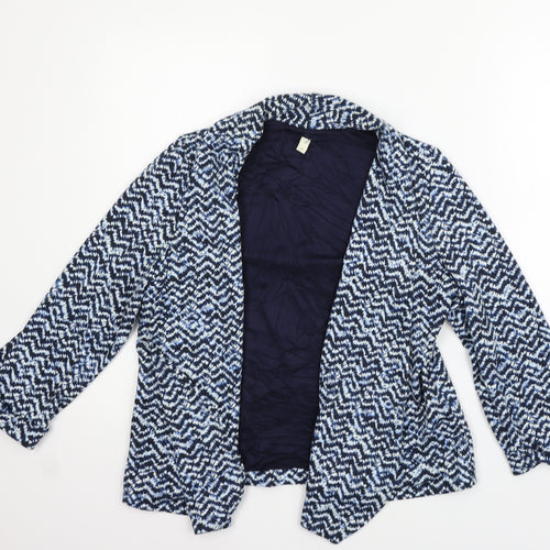 Preworn Womens Blue Geometric  Cardigan Jumper Size M