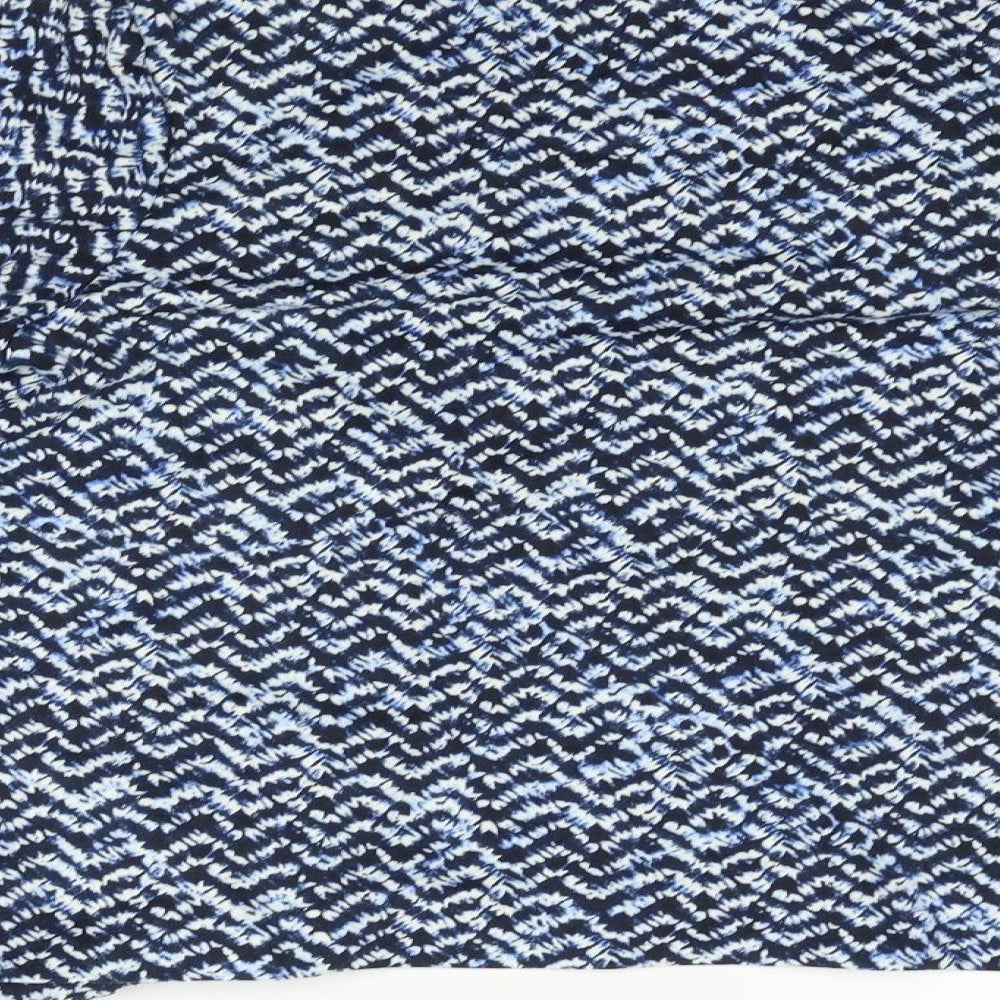 Preworn Womens Blue Geometric  Cardigan Jumper Size M