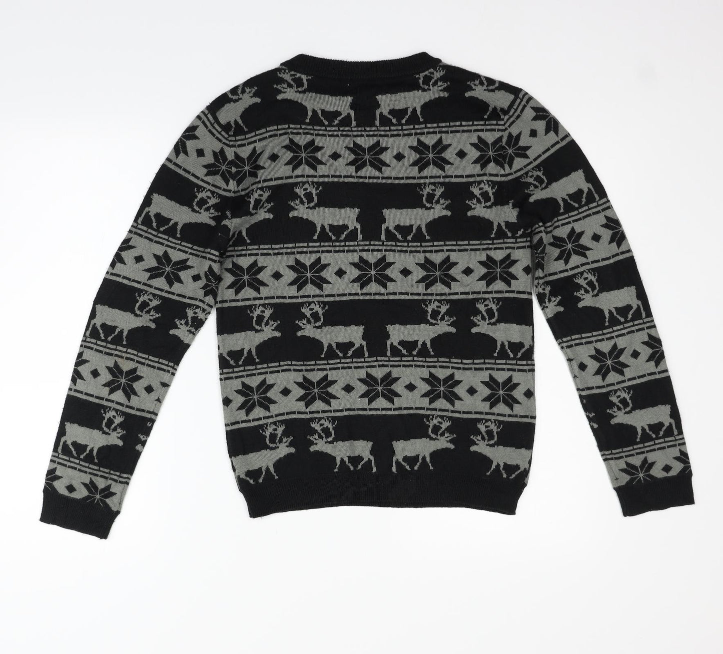 M&Co Boys Grey Geometric  Pullover Jumper Size 12-13 Years