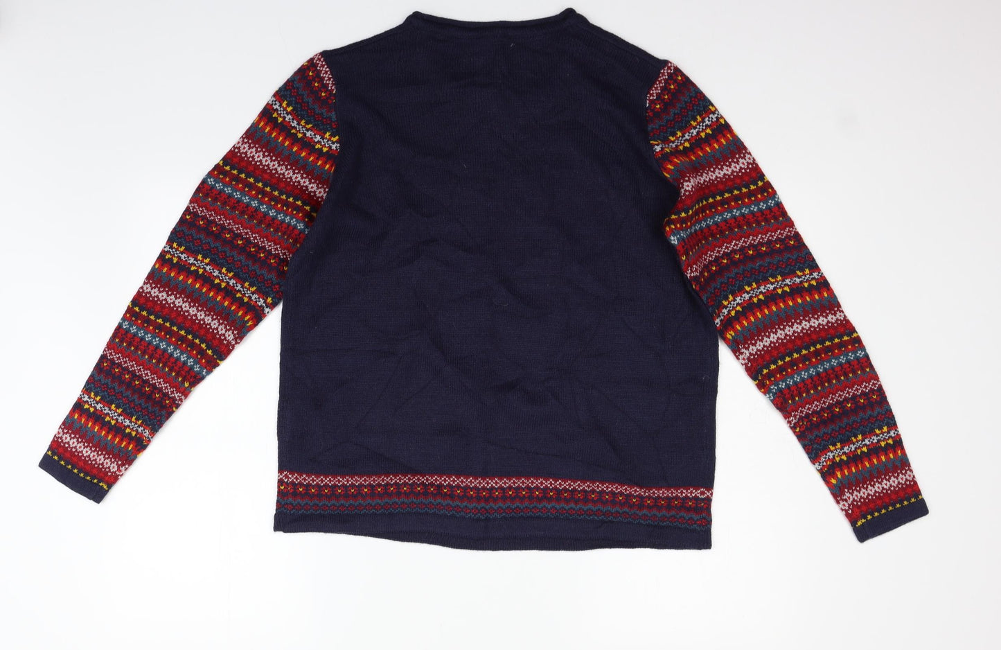 Country Rose Womens Blue Geometric  Pullover Jumper Size M  - owl