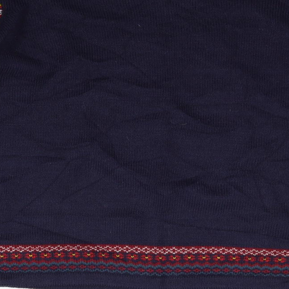 Country Rose Womens Blue Geometric  Pullover Jumper Size M  - owl