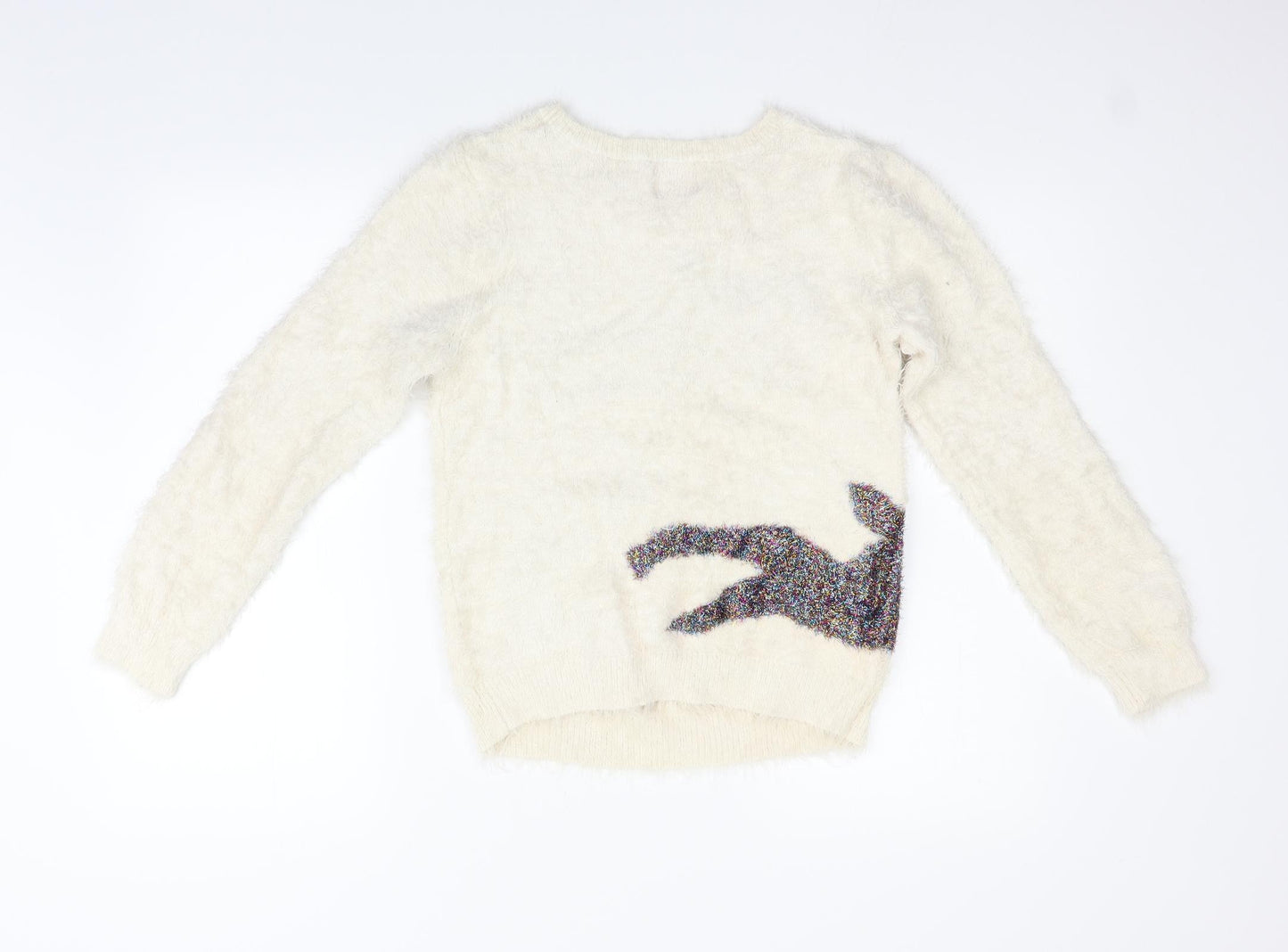 George Womens White   Pullover Jumper Size 10  - christmas