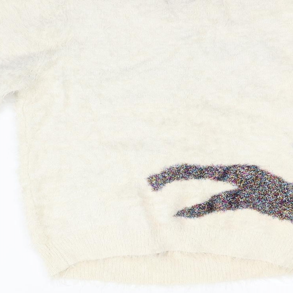 George Womens White   Pullover Jumper Size 10  - christmas