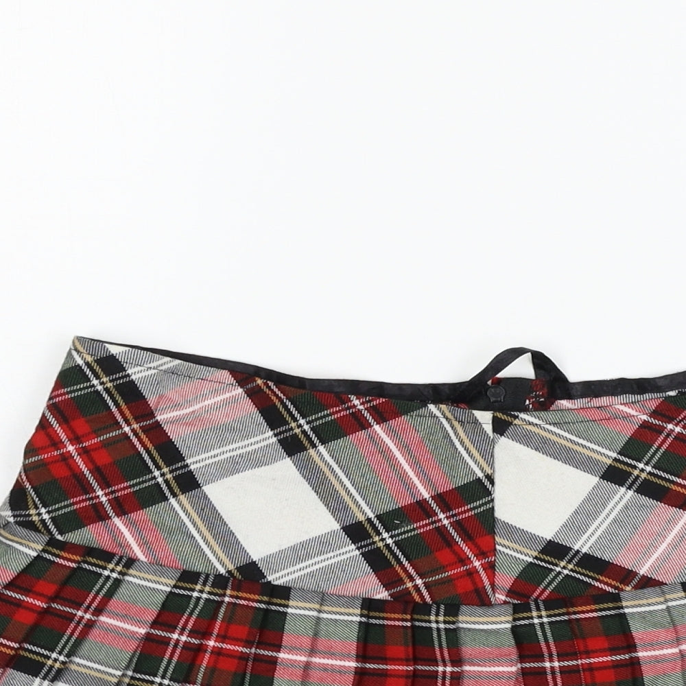 Topshop Womens Red Check  Mini Skirt Size 8