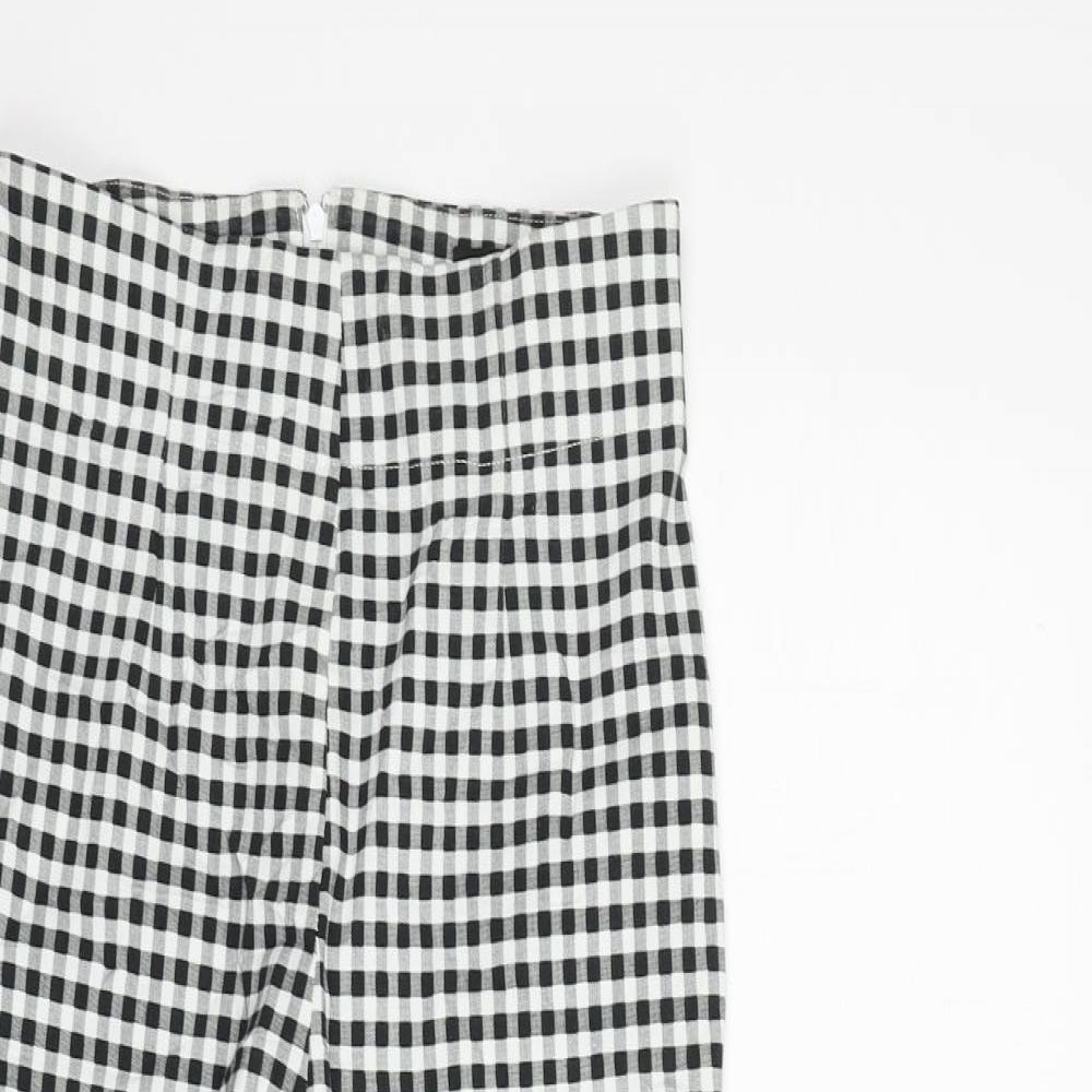 Hell Bunny Womens Black Check  Trousers  Size 10 L22 in