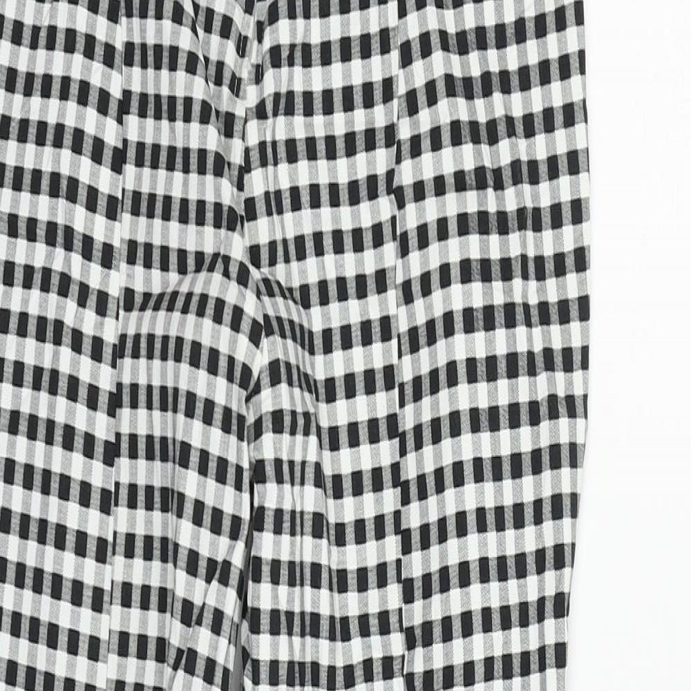 Hell Bunny Womens Black Check  Trousers  Size 10 L22 in