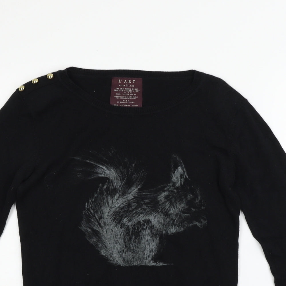 River Island Womens Black   Pullover Jumper Size 10