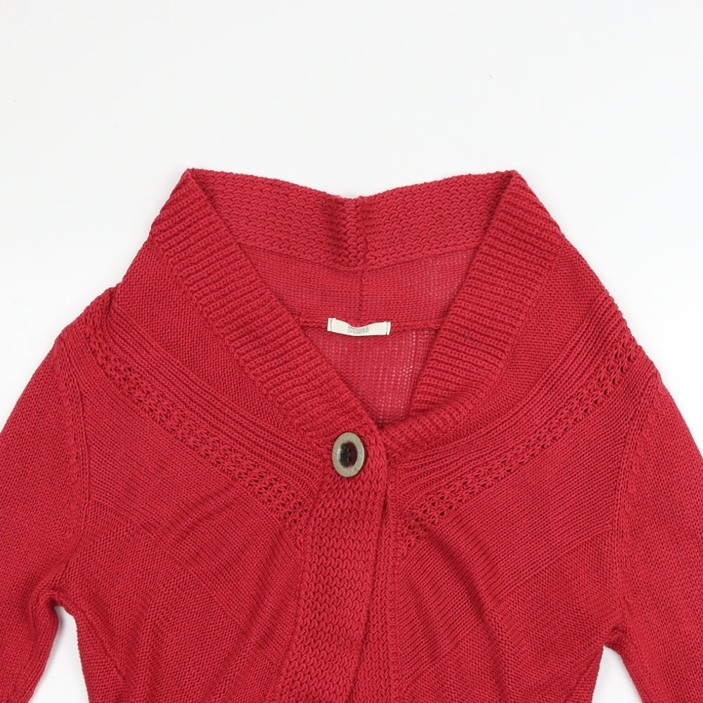 Marks and Spencer Womens Red   Cardigan Jumper Size 20