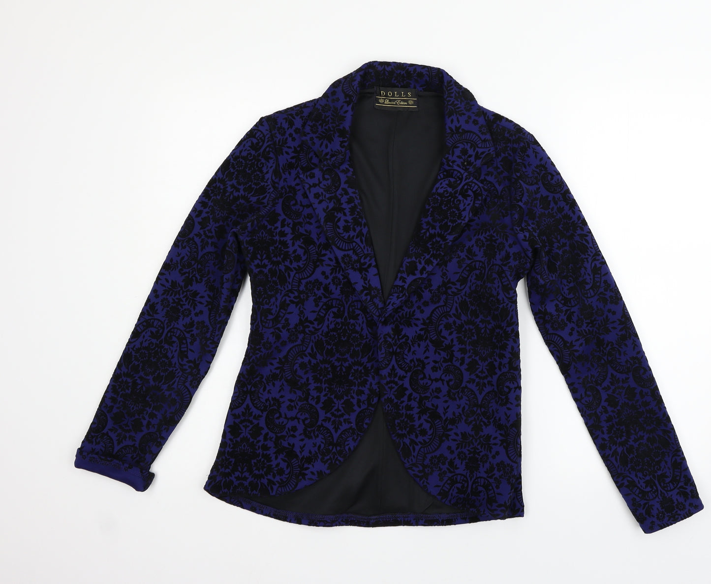 Dolls Womens Blue Geometric  Jacket Blazer Size 12