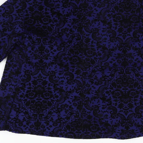 Dolls Womens Blue Geometric  Jacket Blazer Size 12