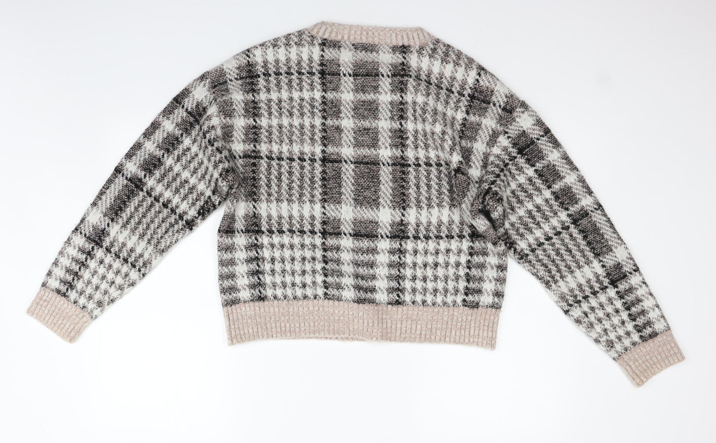 New Look Womens Beige Check  Pullover Jumper Size M