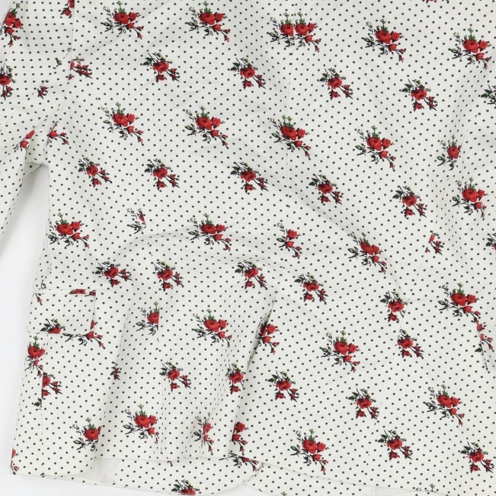 Zara Womens Silver Floral  Jacket Blazer Size M