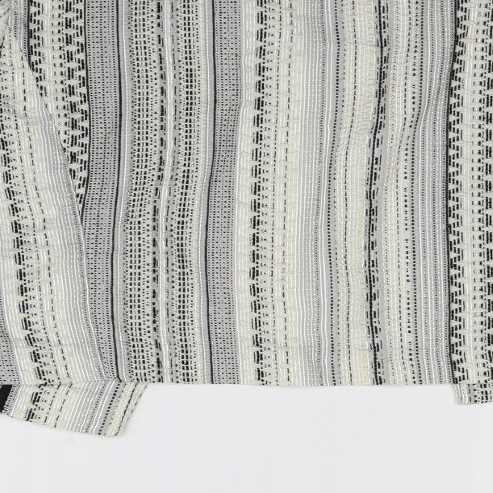 Wallis Womens White Geometric  Jacket Blazer Size 12