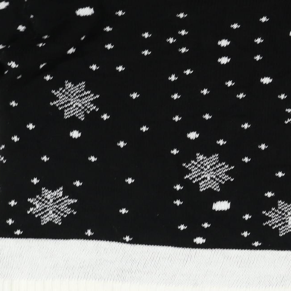 SD Womens Black Geometric  Pullover Jumper Size M  - christmas
