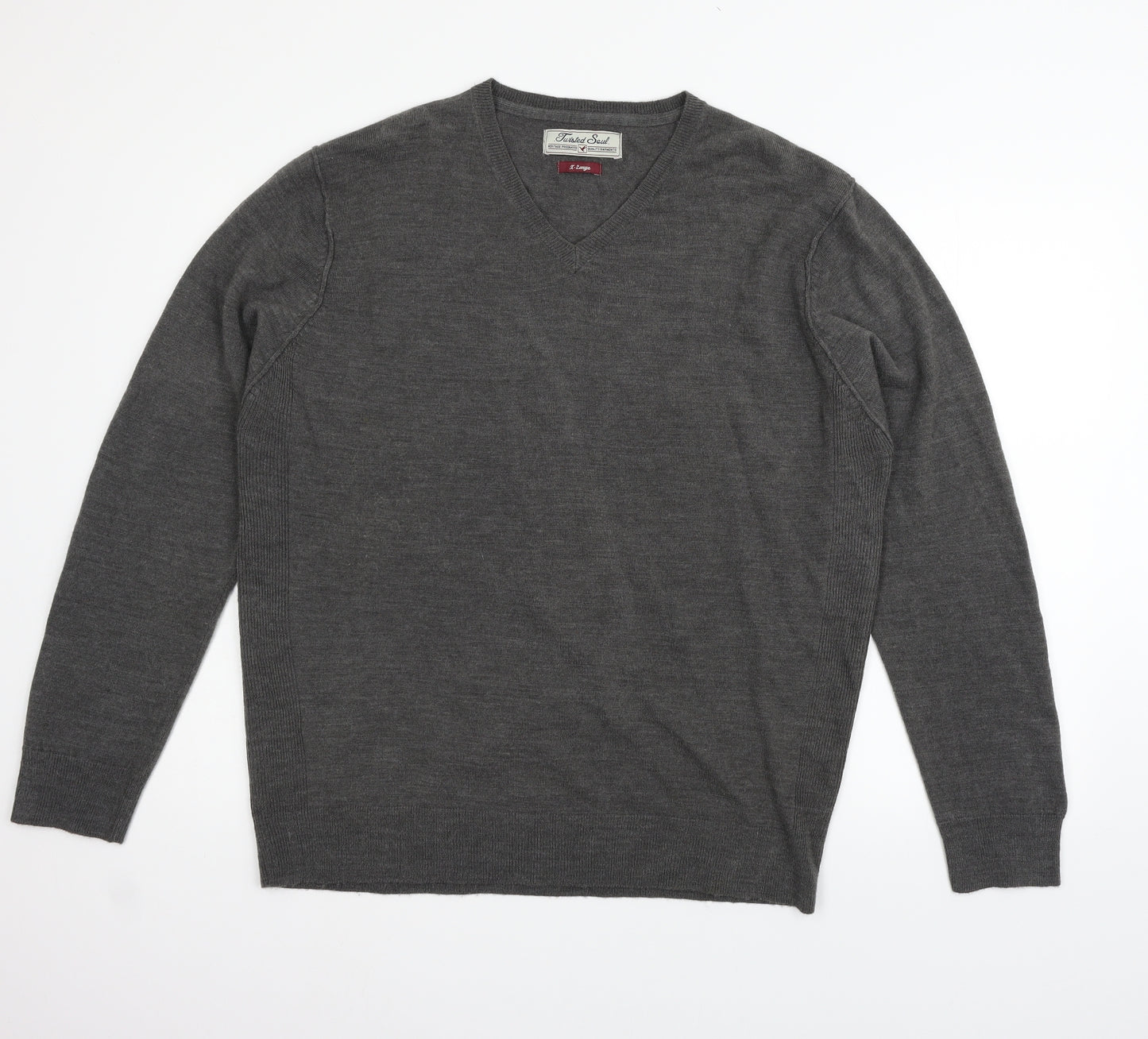 Twisted Soul Mens Grey   Pullover Jumper Size XL