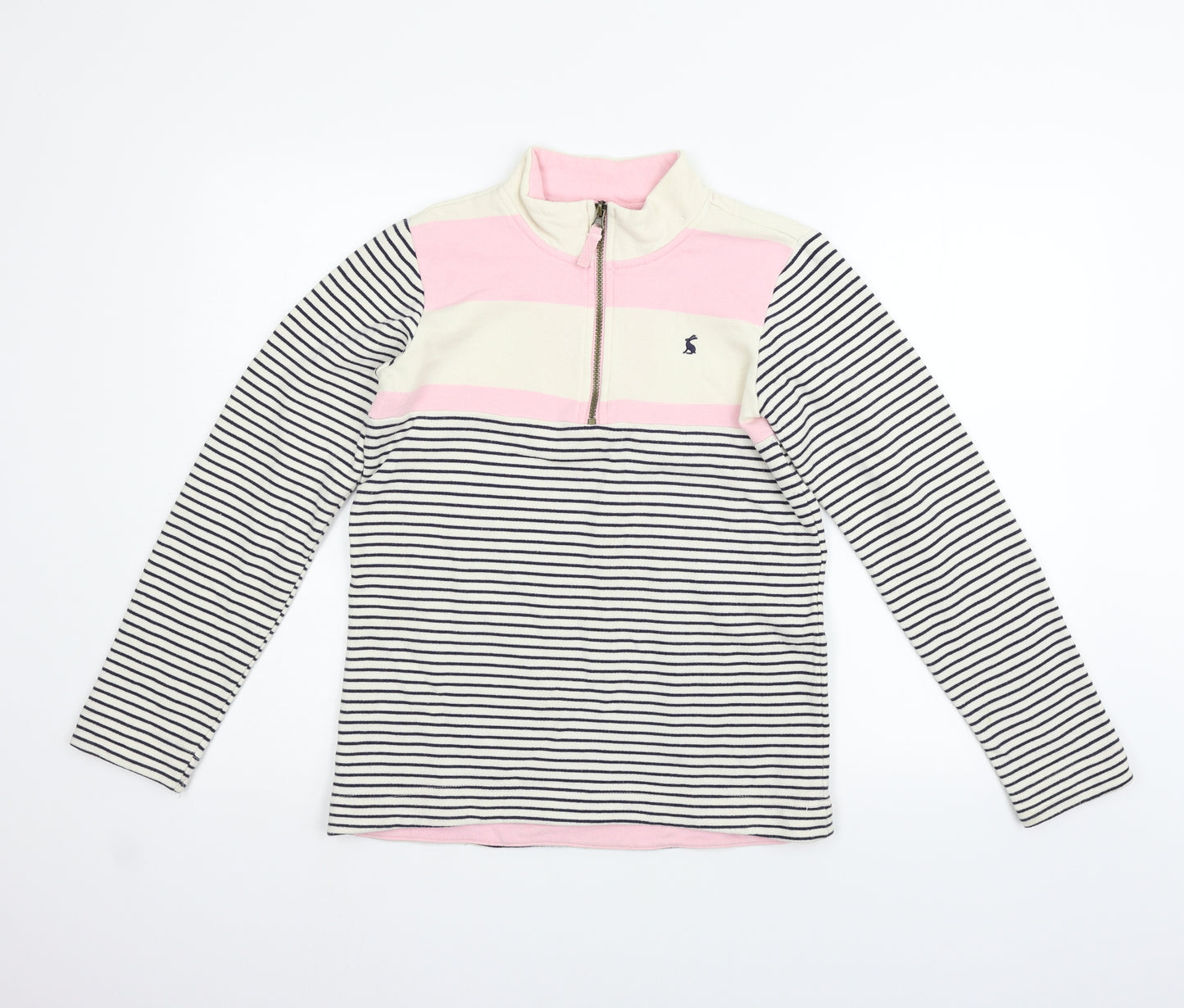 Joules Girls Pink Striped  Pullover Jumper Size 11-12 Years