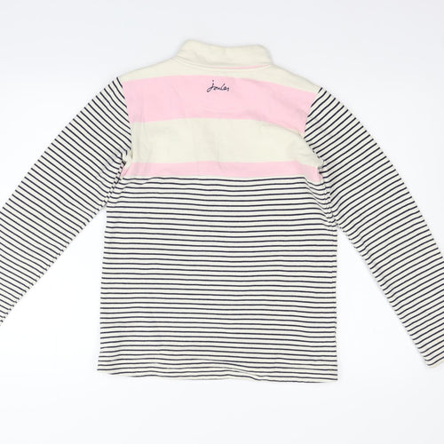 Joules Girls Pink Striped  Pullover Jumper Size 11-12 Years