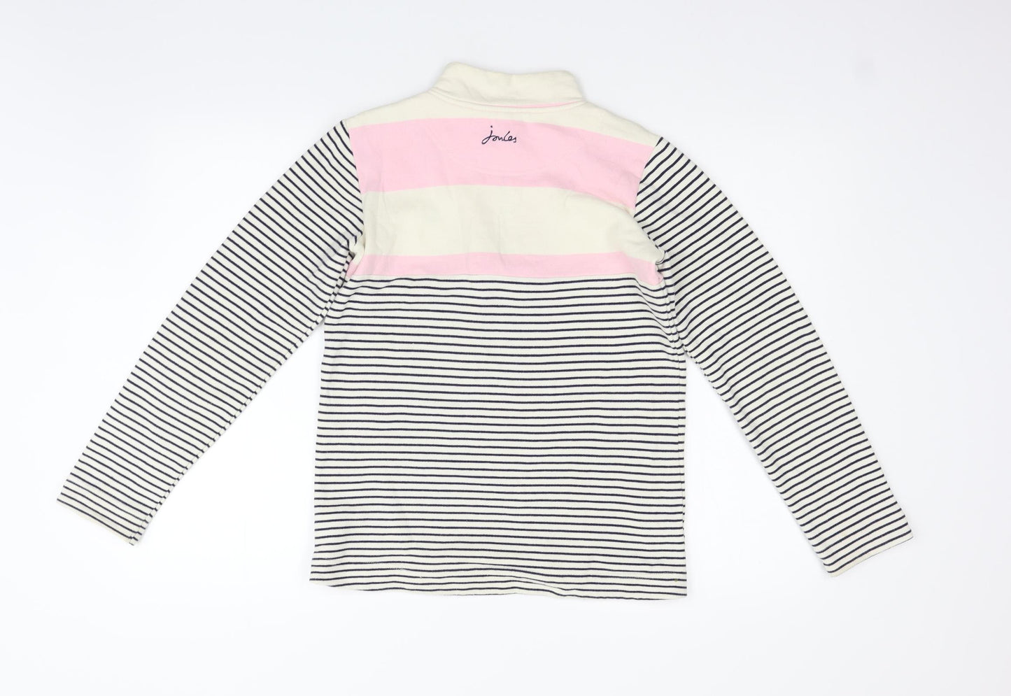 Joules Girls Pink Striped  Pullover Jumper Size 11-12 Years