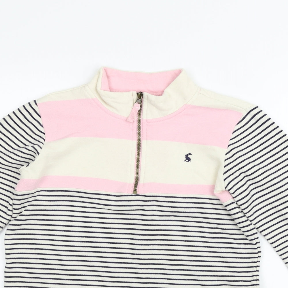 Joules Girls Pink Striped  Pullover Jumper Size 11-12 Years