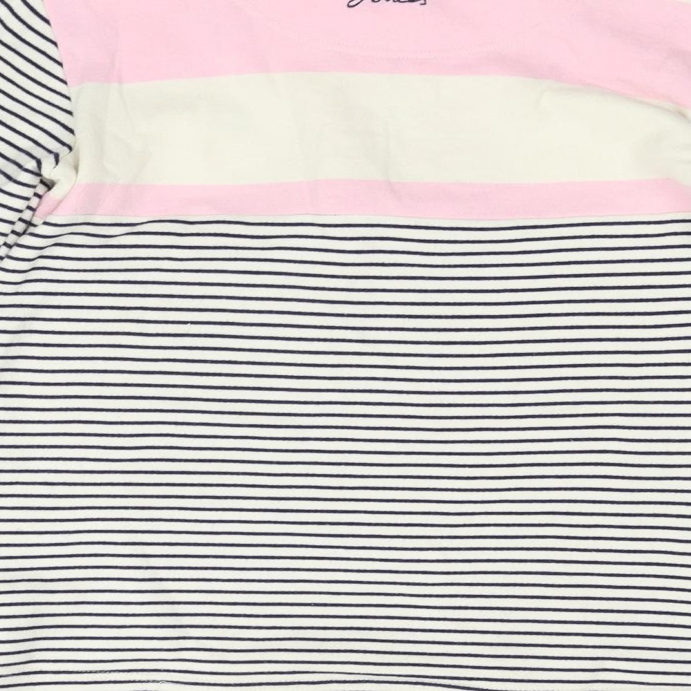 Joules Girls Pink Striped  Pullover Jumper Size 11-12 Years